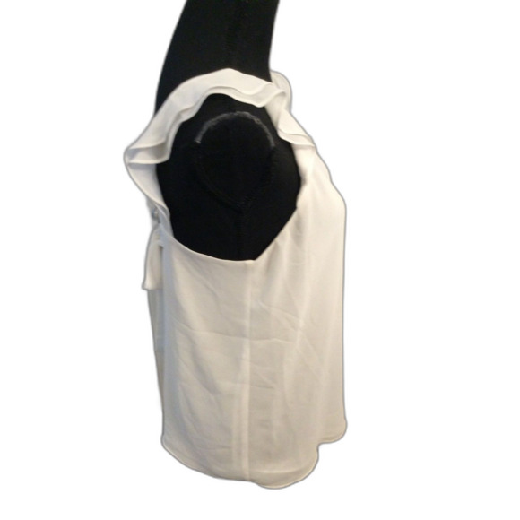 Naked Zebra White Romantic Ruffled Low tie Back Top Medium M - Picture 5 of 5